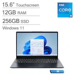 Lenovo - IdeaPad 1i 15.6" Full HD Touchscreen Laptop - Intel Core i5-1335U 2023 - 12GB Memory - 256GB SSD - Abyss Blue
