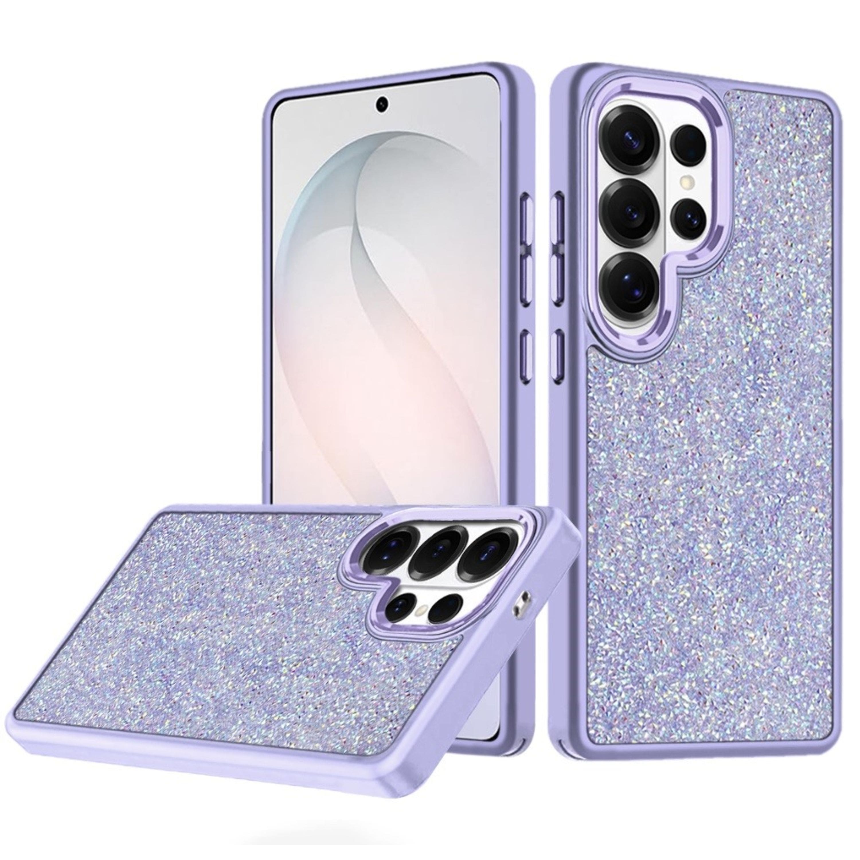 Kitcheniva - Full Crystal Bling Metallic Buttons Plus Tempered Glass For Samsung S26 Ultra - Dark Purple price history on PriceWatchPro