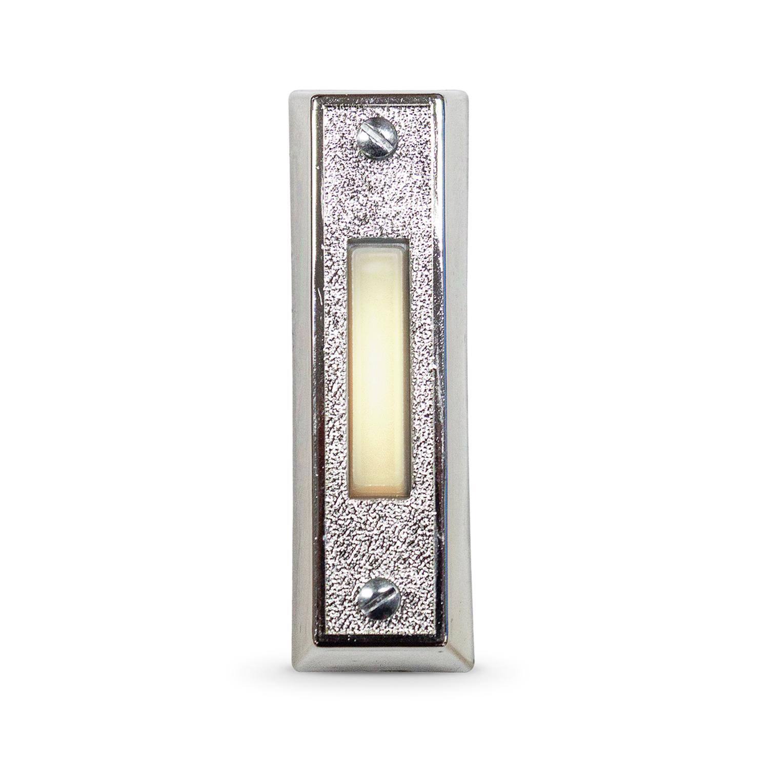 Front. HEATH ZENITH - Heath Zenith Silver Plastic Wired Pushbutton Doorbell.