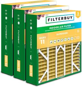 Filterbuy - 20x25x6 MERV 11 Pet & Allergy Defense, Pleated HVAC AC Furnace Air Filters Replacement for AprilAire (3-Pack) - Gold