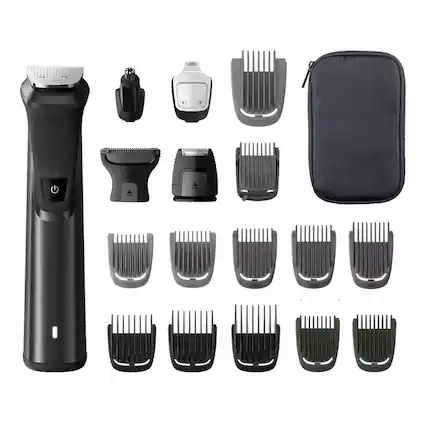 Front. Philips - Philips Series 9000 Men's Grooming Kit Full Body Hair Trimmer - MG9730/40 - Black.
