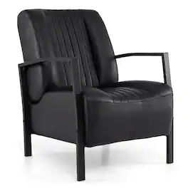 Costway - 1 PCS Modern Accent Chair with Metal Frame, Padded Seat & Back for Living Room, Office - Black