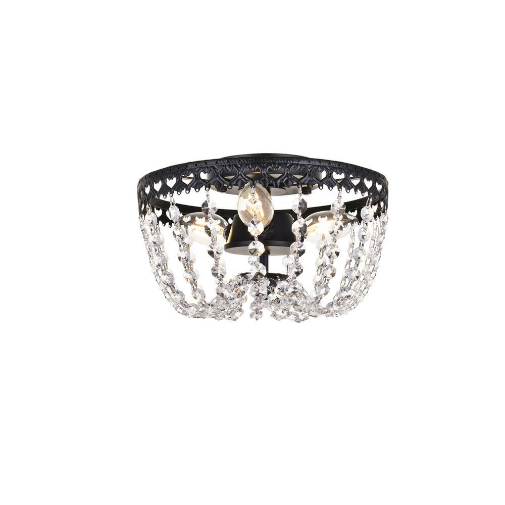 Alt View 4. Elegant Lighting - Kylie 10 inch flush mount in black - Black.