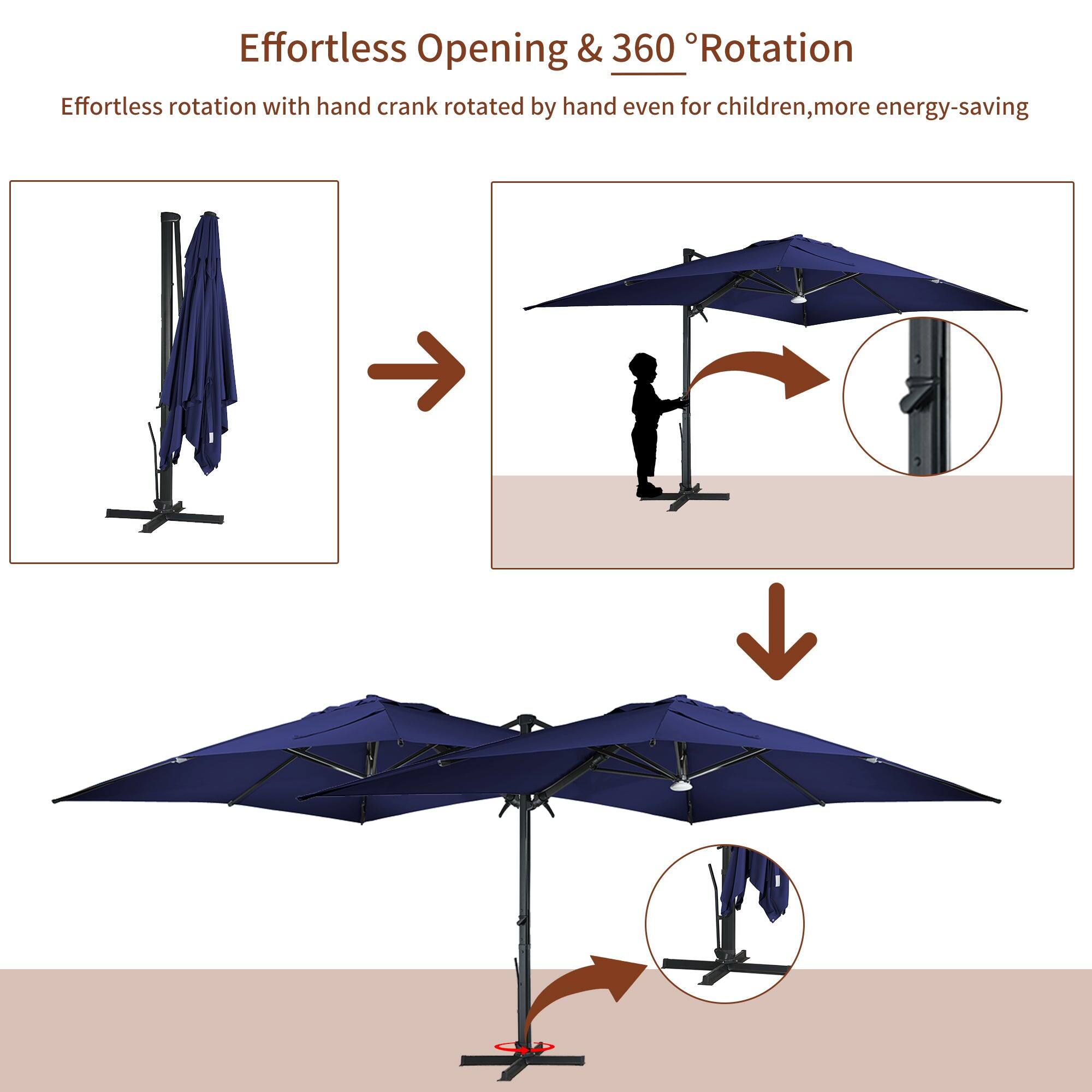 Effortless Opening & 360° Rotation

Effortless rotation with hand crank rotated by hand even for children, more energy-saving