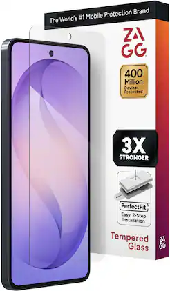 ZAGG - Glass+ Defense Screen Protector for Samsung Galaxy S26 - Clear