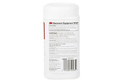 3M Electronic Equipment Wipes

WARNING: CAUSES EYE IRRITATION. CAUTION: LIQUID AND VAPOR MAY IRRITATE NOSE AND THROAT.

KEEP OUT OF REACH OF CHILDREN.

DIRECTIONS: For cleaning electronic equipment. Do not use on electrical contacts. Do not use on electrical contacts. Do not use on electrical contacts.

PRECAUTIONS: Avoid contact with eyes. If contact occurs, flush with water. If irritation persists, get medical attention. Do not ingest. If ingested, get medical attention.

DISPOSAL: Dispose of in accordance with local regulations.

PRODUCT CODE: CL610

LOT NUMBER: 14323

BARCODE: 21200952569

MADE IN USA

PHARMACEUTICAL PACKAGING