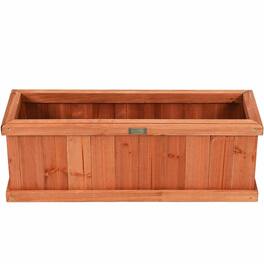 SlickBlue - Decorative Wooden Planter Box for Plants, Garden, Balcony, and Window Sills - Brown