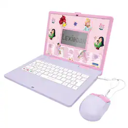 Lexibook - Disney Princess, Bilingual Educational Laptop, 164 Learning Activities, English and Spanish, Educational Toy for Kids