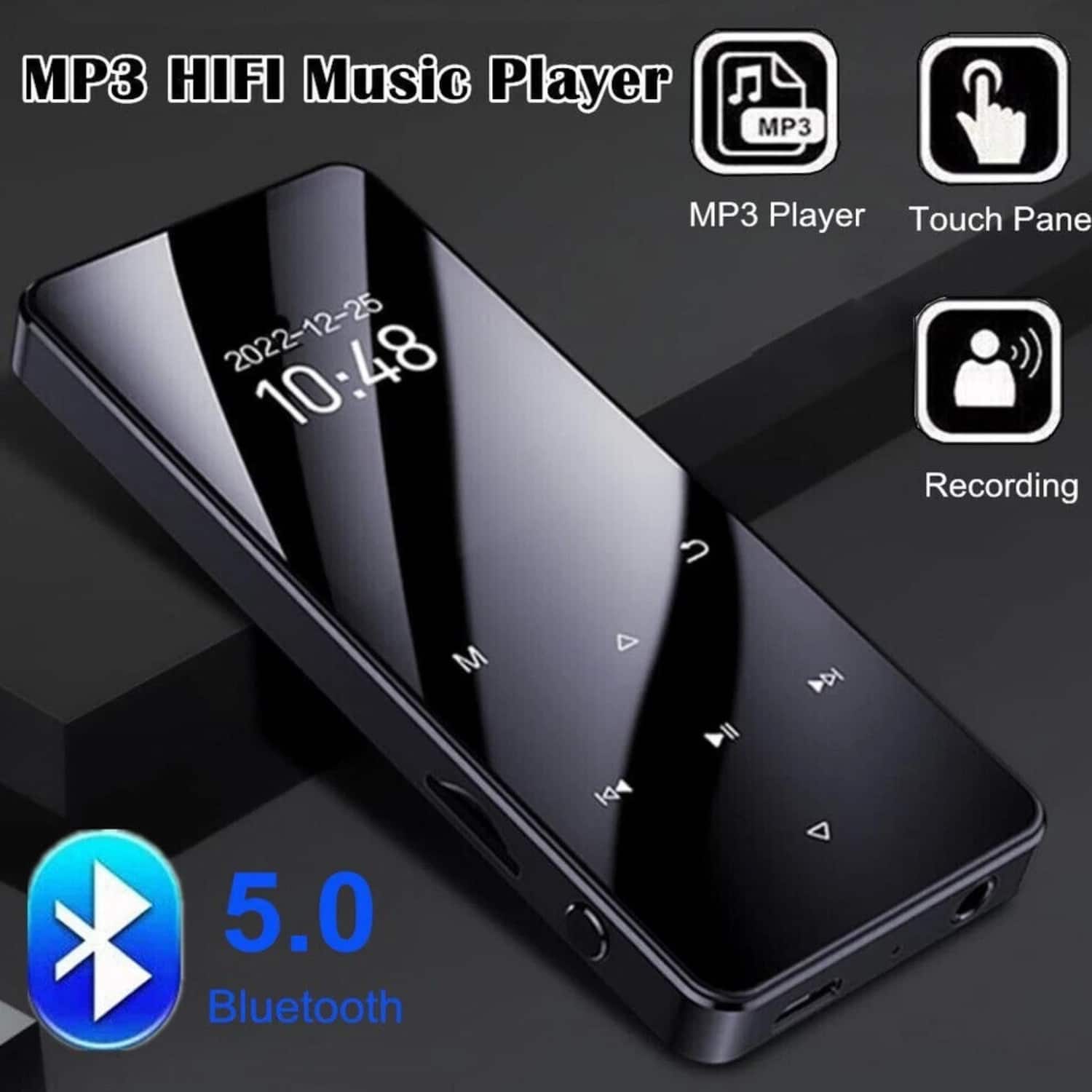 MP3 HIFI Music Player
2022-12-25 10:48
MP3 Player
Touch Panel
Recording
5.0 Bluetooth