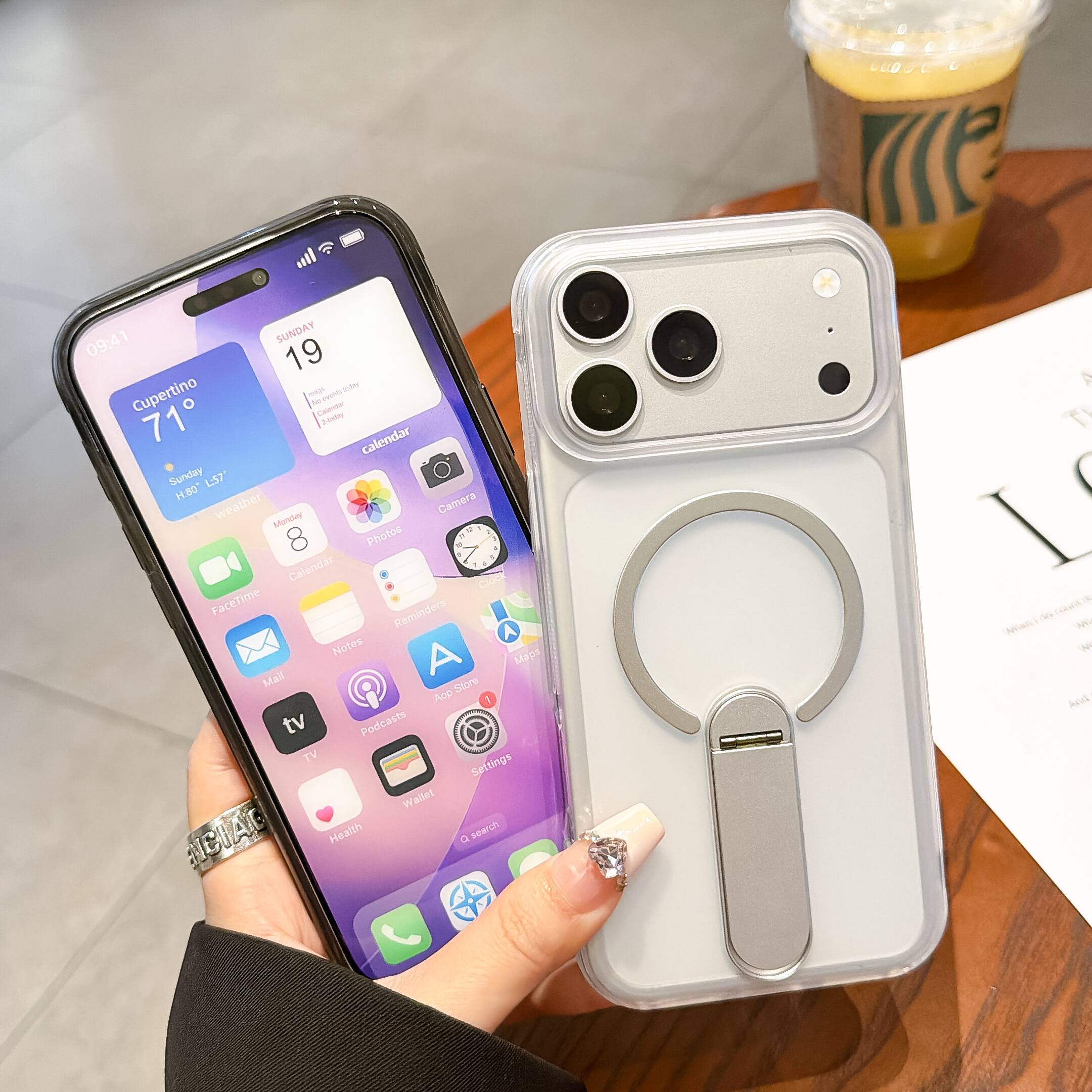 all  
09:41 SUNDAY 19 Cupertino 71°  
Calendar Sunday H:80 L:57  
Weather Monday  
Camera 0 1:8  
Photos 9 7 1 8 1  
FaceTime Reminders Notes Maps Mail App Store  
tv Podcasts TV Settings Wallet  
Health  
de CARD NAVER NY