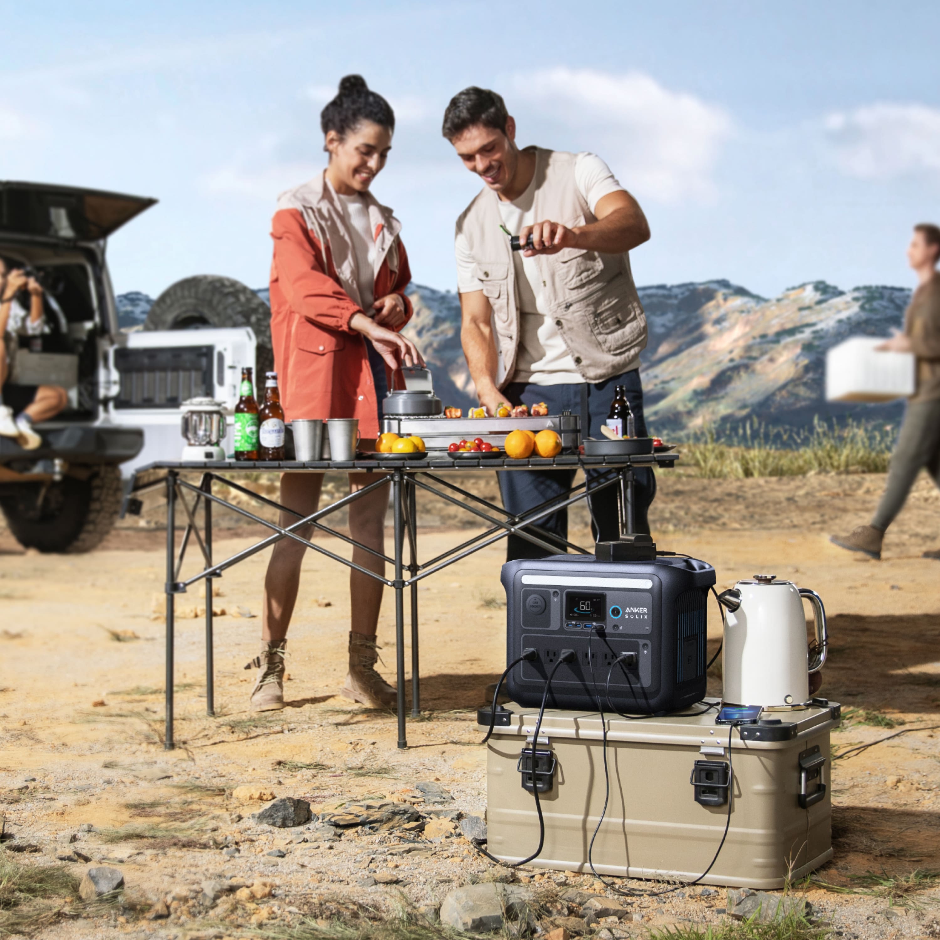 Alt View 1. Anker - SOLIX C1000X Portable Power Station 1056Wh for Home Backup,Outdoor Camping,RV - Black - Black.