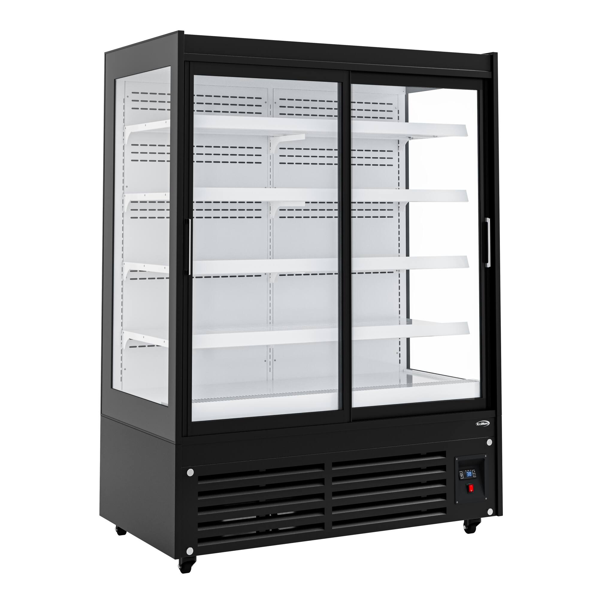 Alt View 3. Koolmore - 24 Cu Ft Commercial Beverage Merchandiser With Sliding Glass Doors - Black.