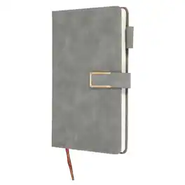 Unique Bargains - Lined Journal Notebook 8.3x5.7", A5 100 Pages 80GSM Soft PU Leather Daily Journal with Magnetic Closure - Gray