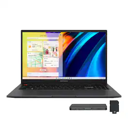 ASUS - VivoBook S15 Slim 15.6" FHD Display Laptop,Ryzen 5-5600H,8GB RAM,1TB SSD+1TB Dock Set,Fingerprint,Win 11 Pro - Black