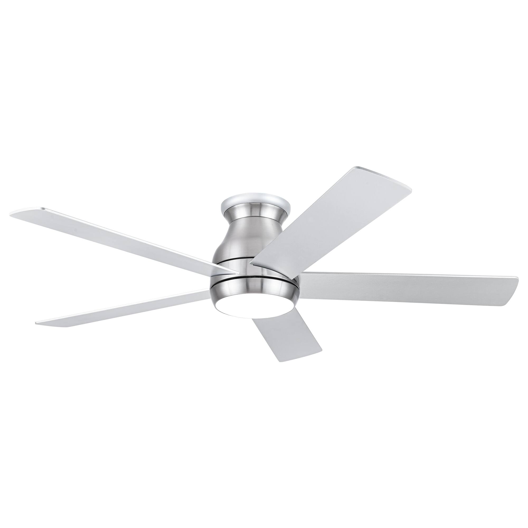 Alt View 5. Siljoy - 52" Low Profile Ceiling Fan in Brushed Nickel with Silver Blades - Nickel.