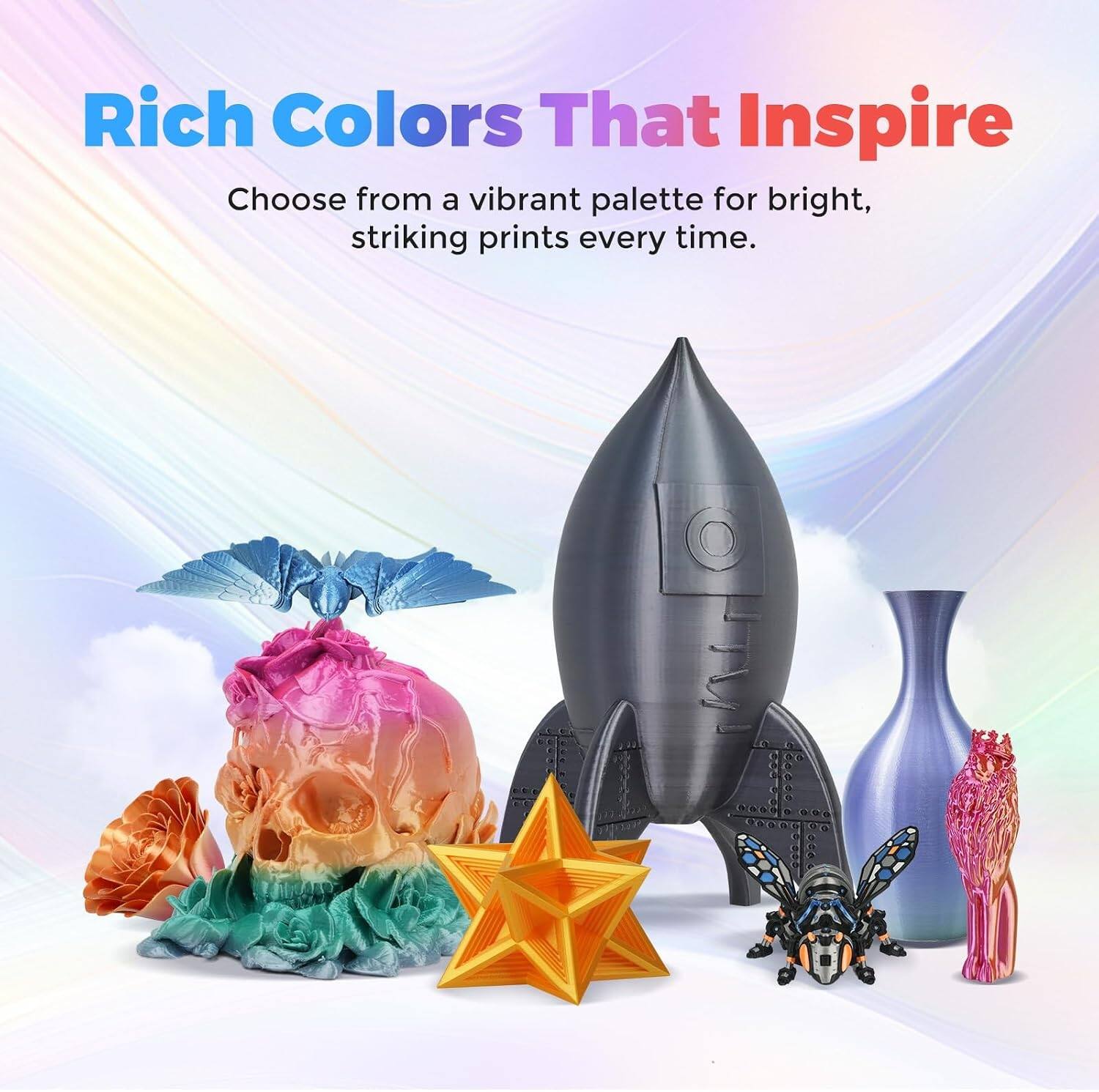 Rich Colors That Inspire  
Choose from a vibrant palette for bright, striking prints every time.