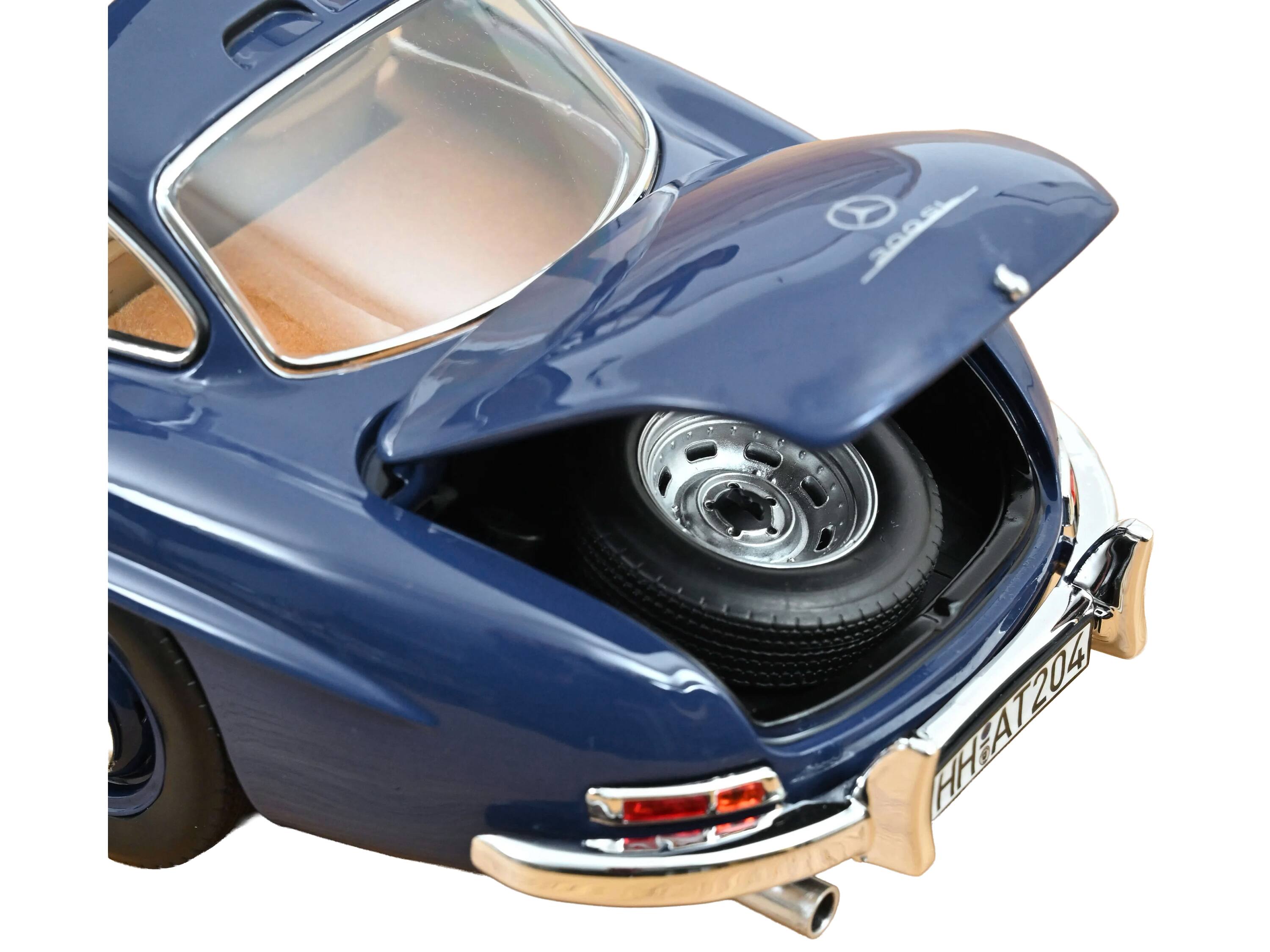 Alt View 5. Norev - 1954 Mercedes-Benz 300 SL Blue 1/18 Diecast Model Car by Norev.