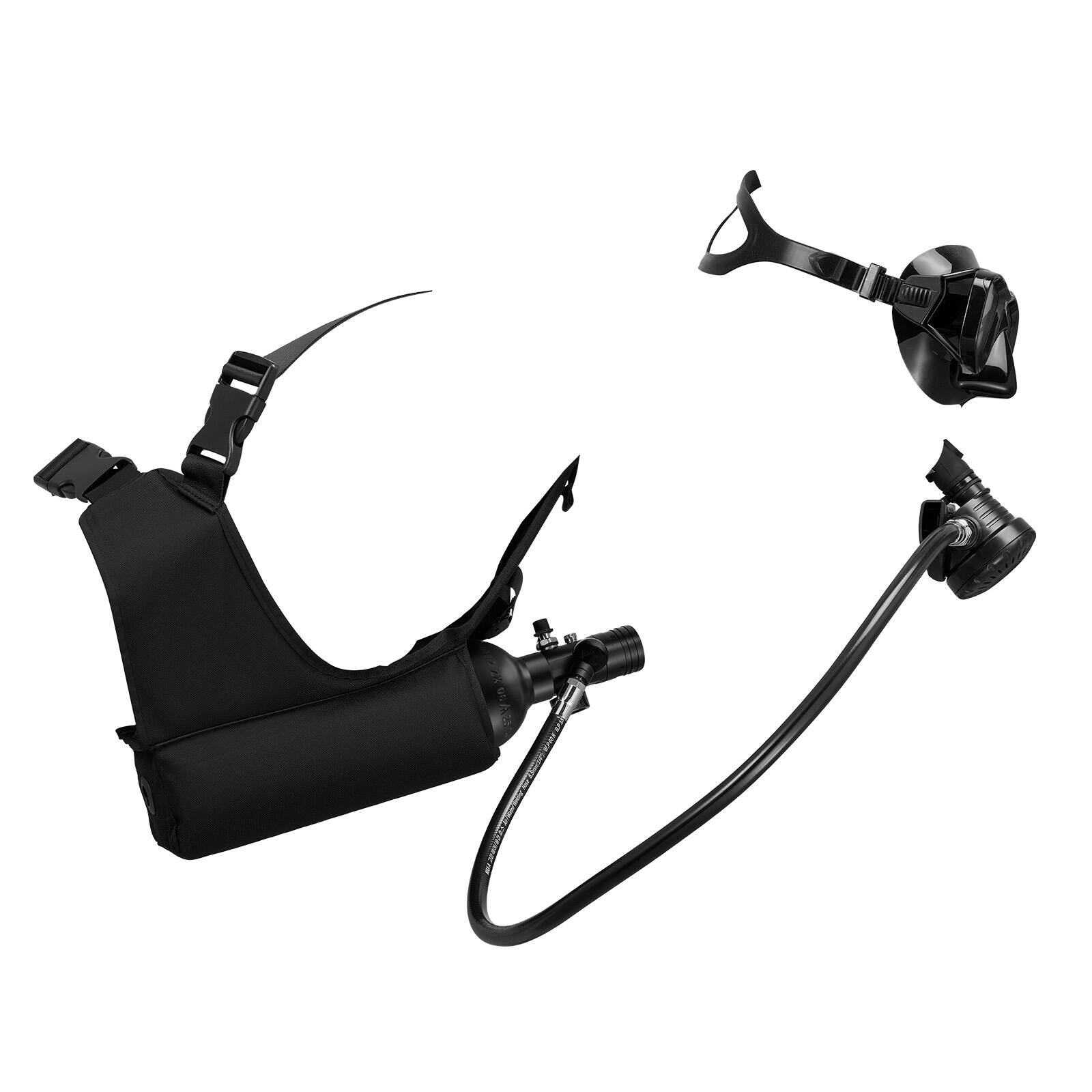 Alt View 5. VEVOR - Mini Scuba Tank, 1L Portable Diving Tank for Underwater Breathing, Reusable Lung Diving Cylinder up to 20 Minutes Dive - Black.