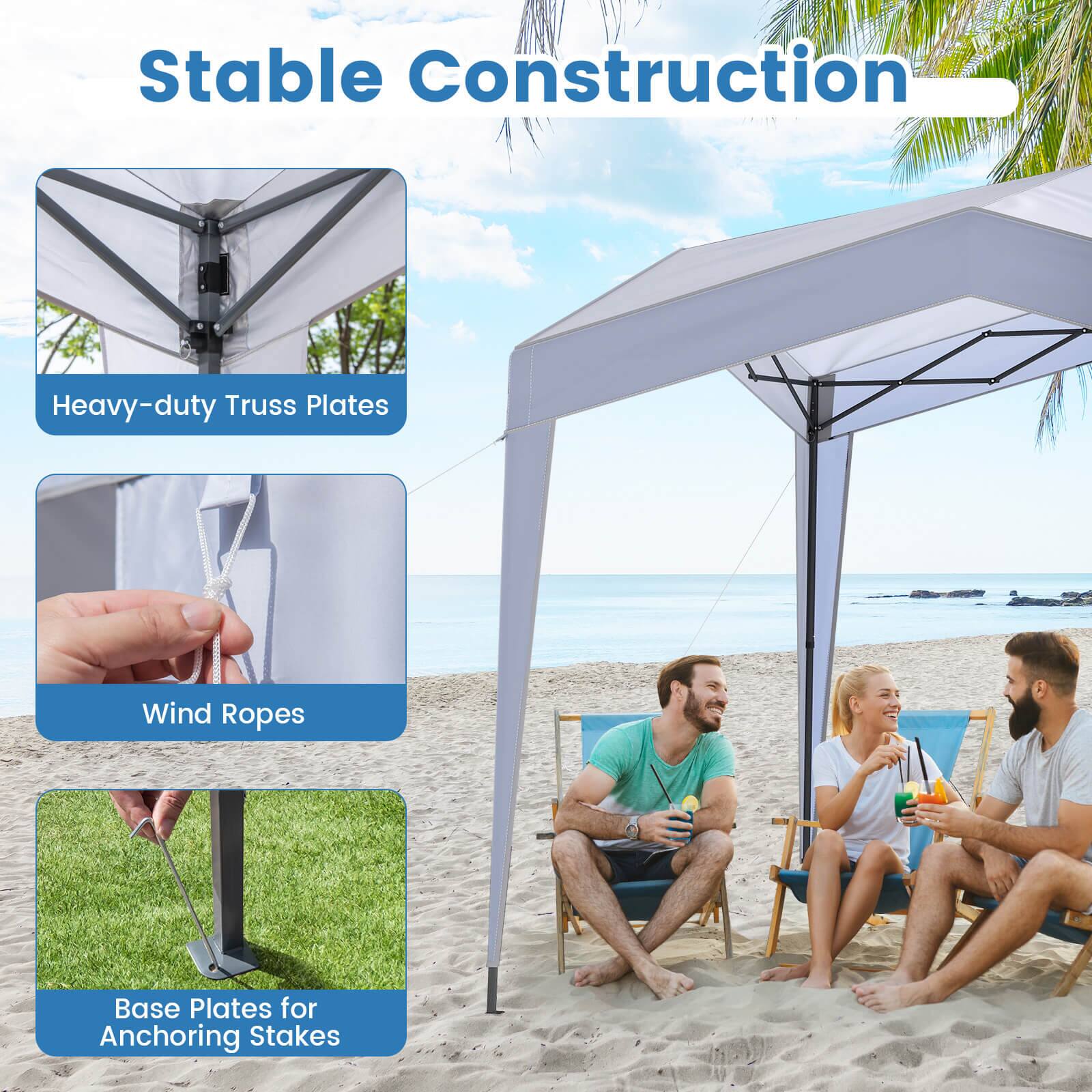 Stable Construction

Heavy-duty Truss Plates

Wind Ropes

Base Plates for Anchoring Stakes