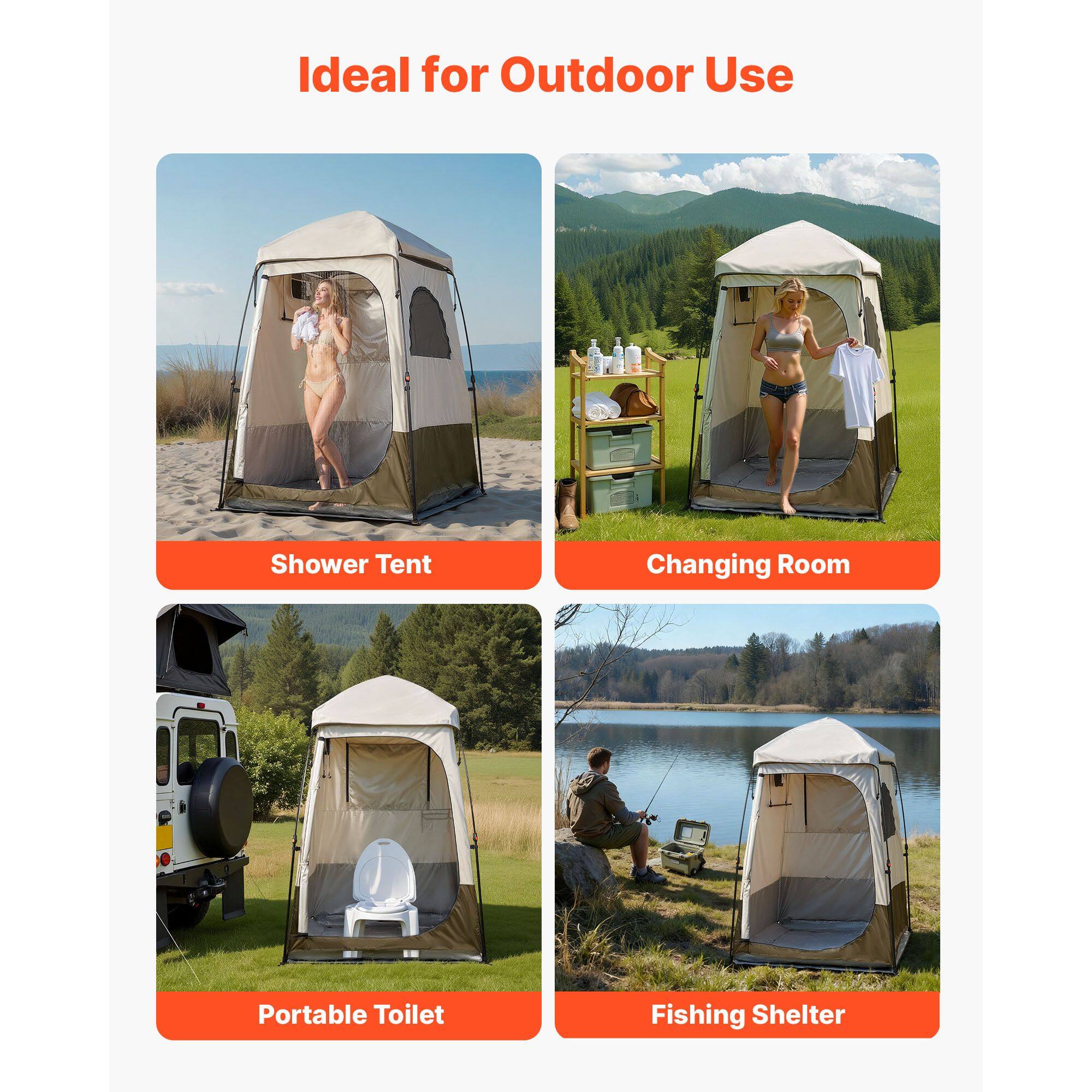 Ideal for Outdoor Use

- Shower Tent
- Changing Room
- Portable Toilet
- Fishing Shelter