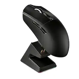 PRIMEPLUS - Lightweight Gaming Mouse with PAW3311 Sensor 12000DPI and Magnetic Charging Base - Computer Mouse - Wireless - Black