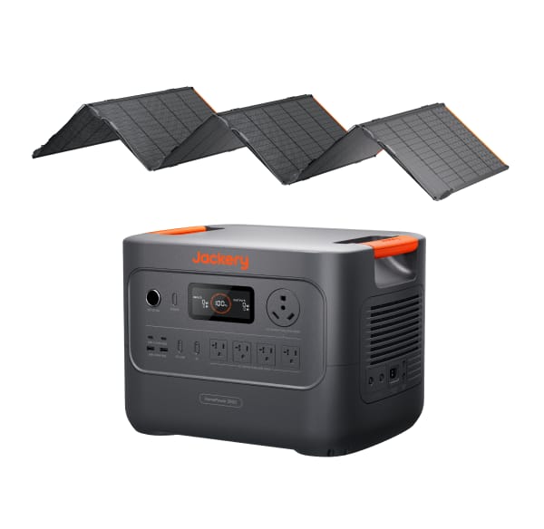 Jackery - HP3000AC Solar Generator 3064Wh Power Station, 500X Panel, 3600W/7200W Home Backup (Shipped Separately) (3064 Wh Capacity)