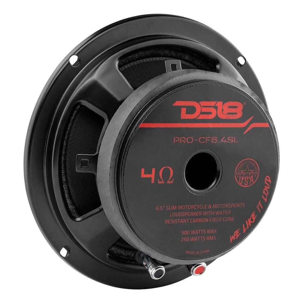 D518 PRO-CF6.4SL 4Ω CEILING 6.5" SLIM MOTORCYCLE & MOTORSPORTS LOUDSPEAKER WITH WATER RESISTANT CARBON FIBER CONE 500 WATTS MAX 250 WATTS RMS MADE IN CHINA