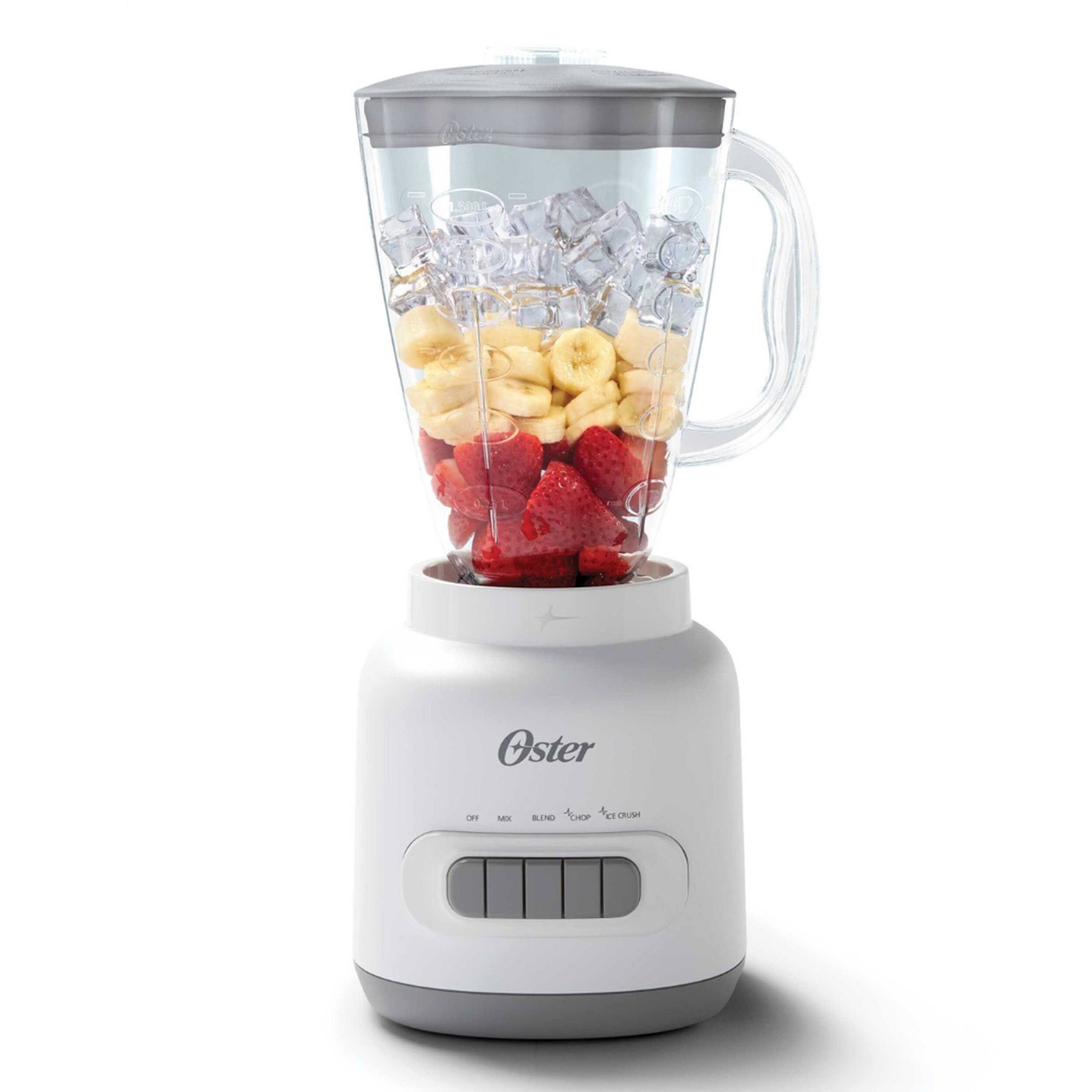 Oster - 6 Cup 5 Speed 700 Watt Plastic Jar Easy To Use Blender - White