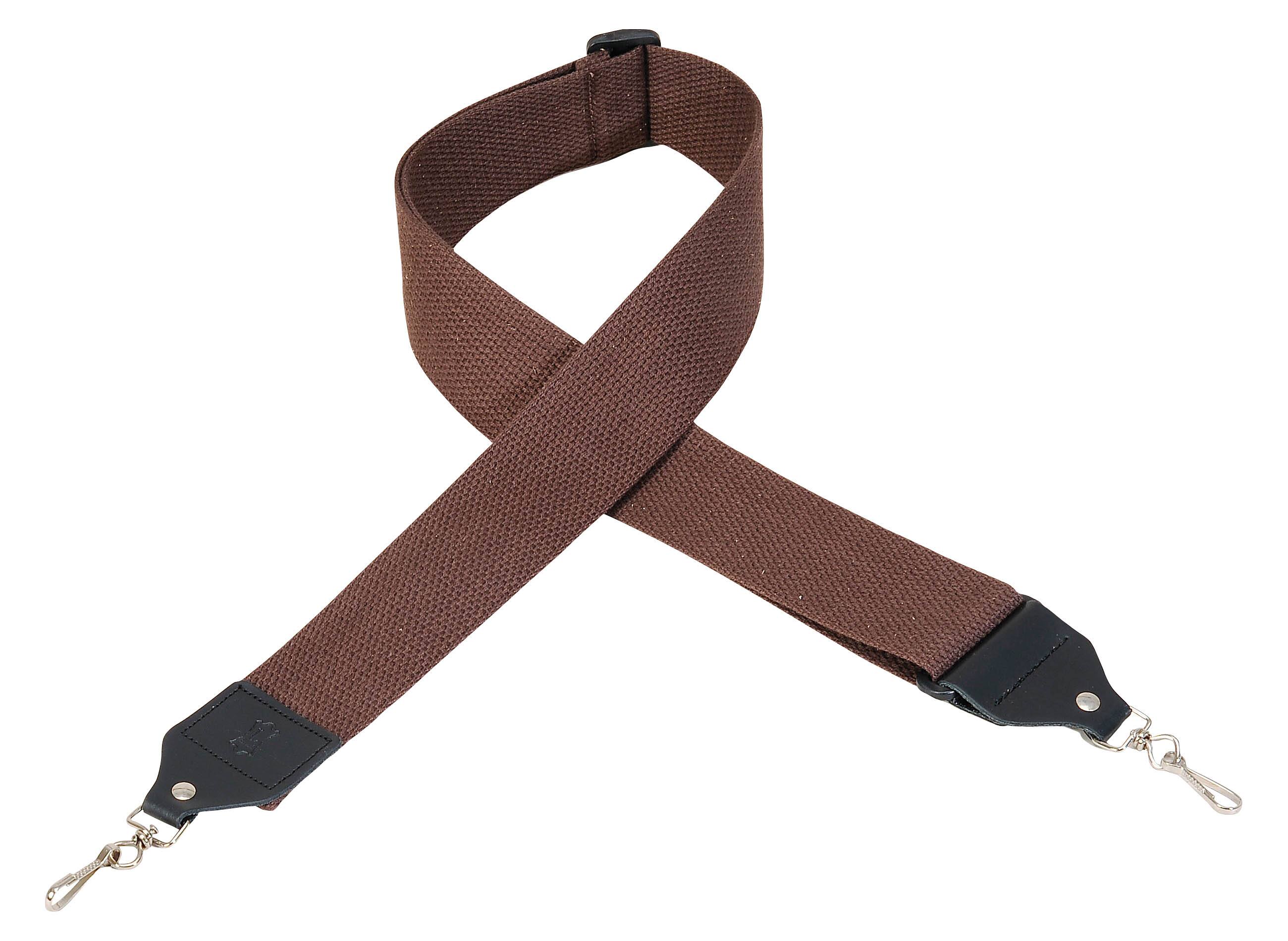 Front. Levy's Leathers - Cotton Banjo Strap, Folk Instruments Series - 2 inch. Wide - Brown.