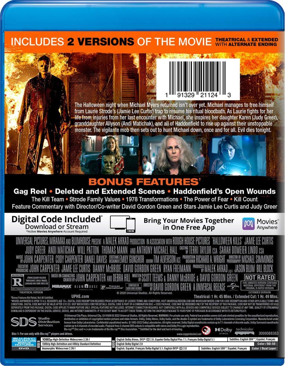 Back. Halloween Kills (with DVD) [Blu-ray].