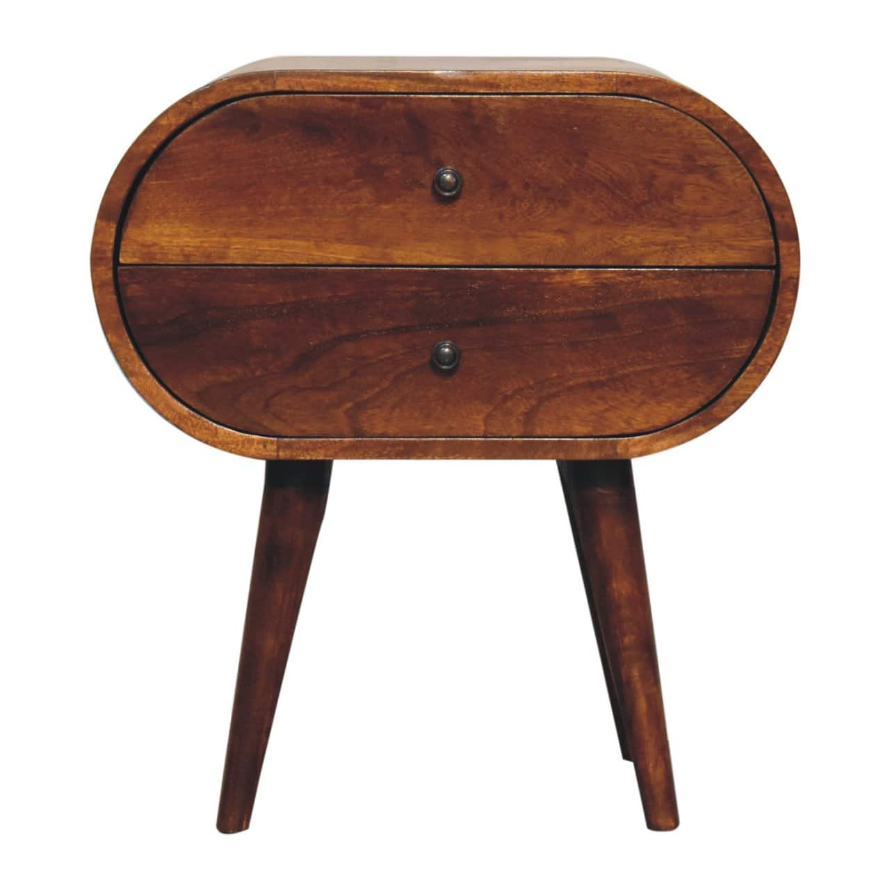Artisan Furniture - Solid Wood Large Chestnut Circular Bedside, 2 Drawers - Dark Brown price history on PriceWatchPro