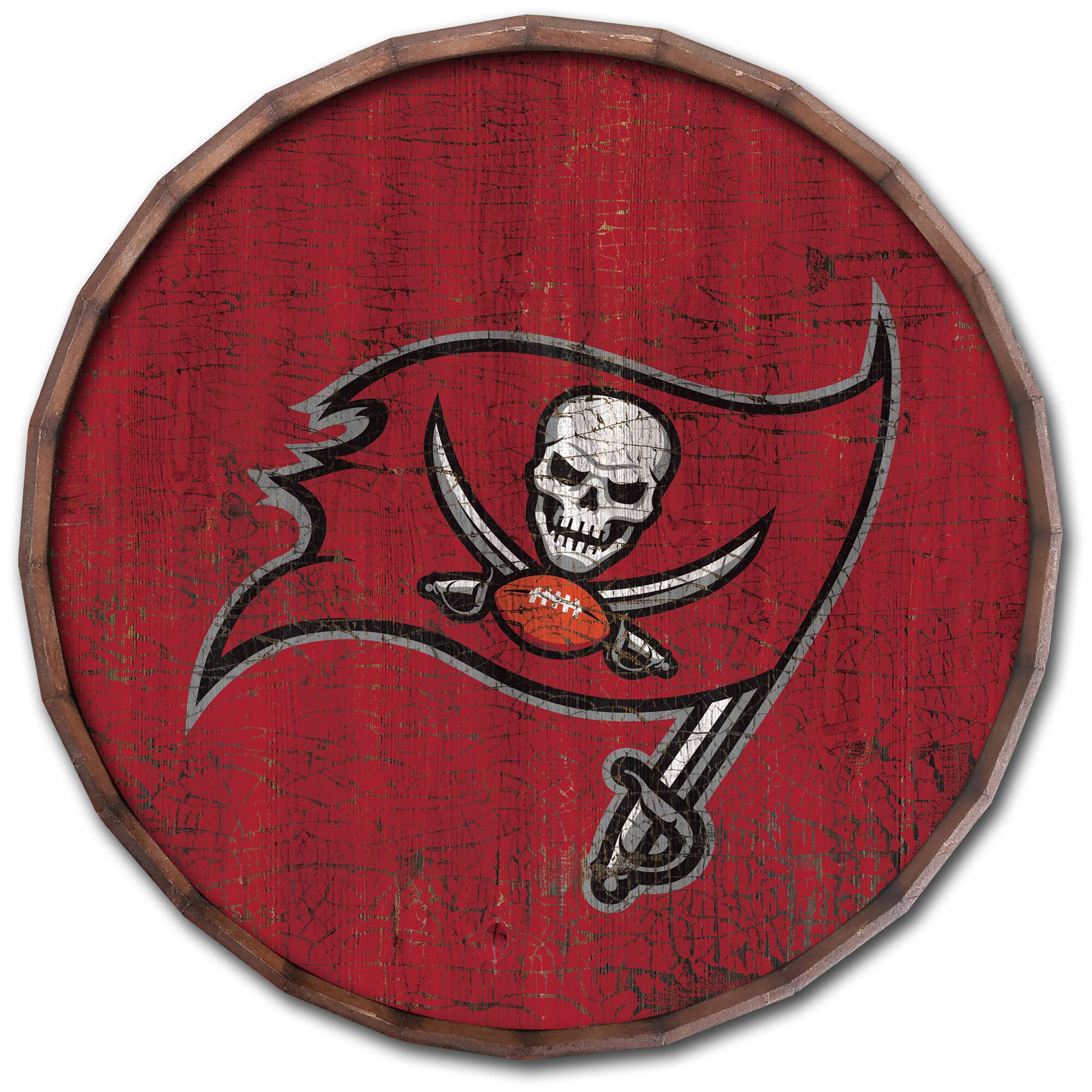 Tampa Bay Buccaneers 24" Cracked Color Barrel Top Sign
