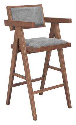 Hivvago - Delhi Barstool (Set of 2) - Gray & Walnut