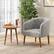 Angle. Costway - Upholstered Comfy Accent Chair with Rubber Wood Legs - Gray.
