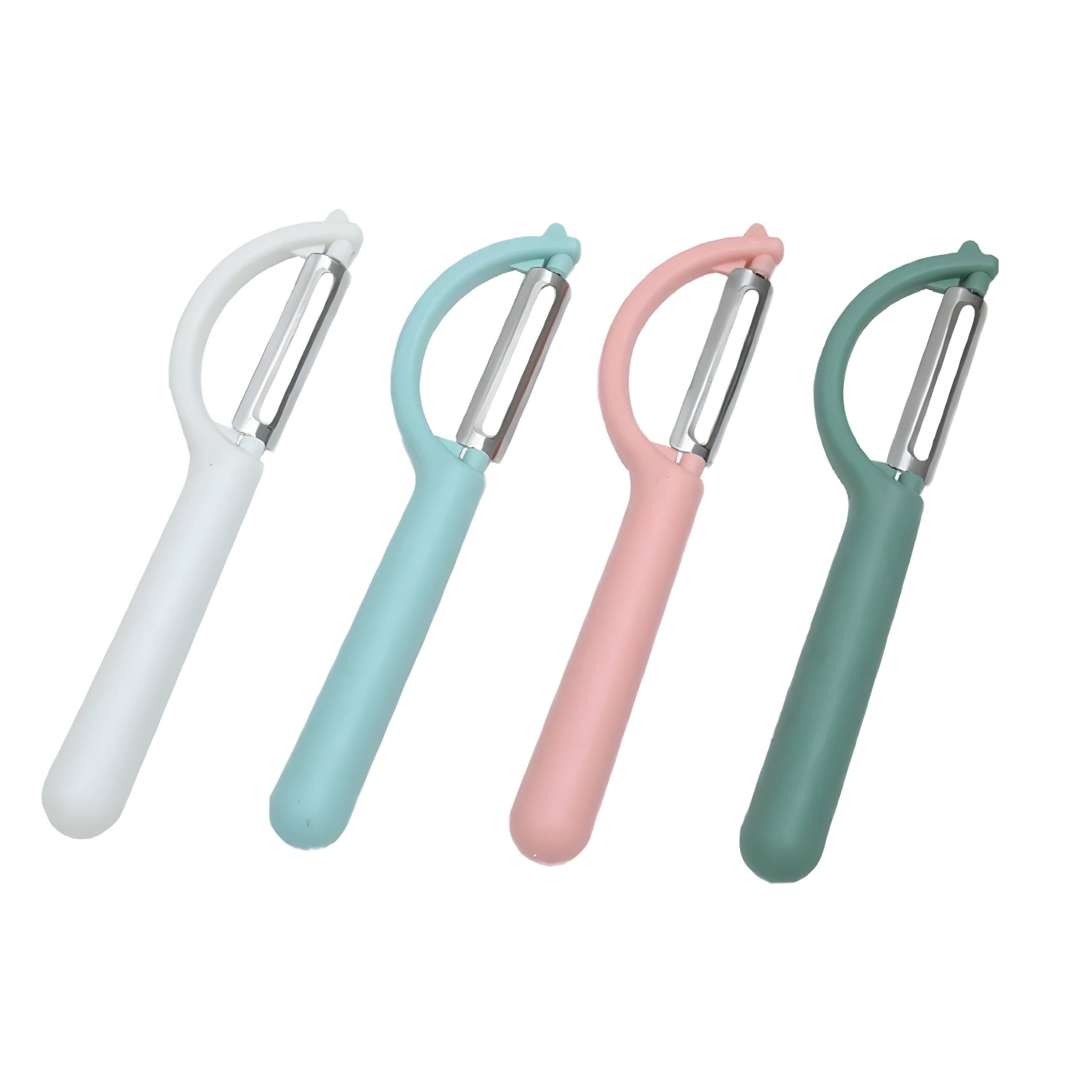 Front. Kitcheniva - Stainless Steel P-Type Vegetable Peeler Set 4 Pack - Multicolor.