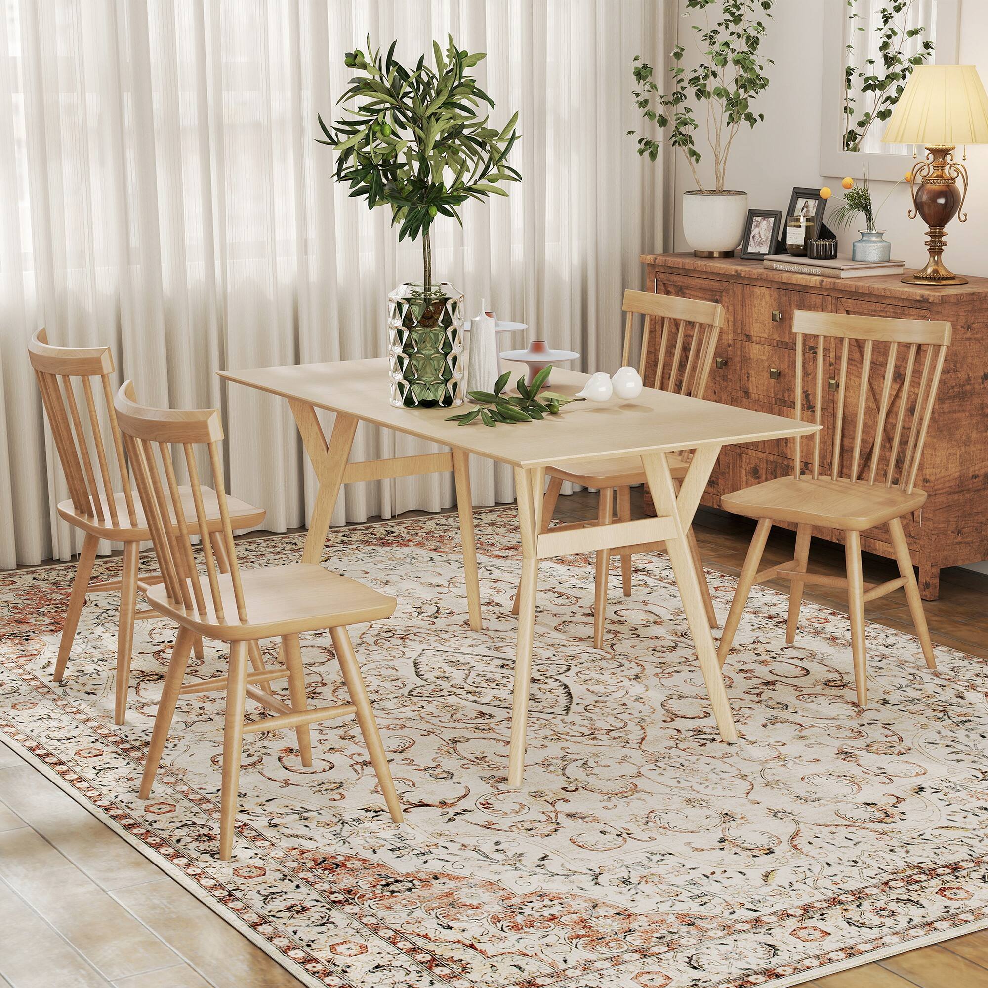 Alt View 8. Homcom - Area Rug 8x10, Machine Washable Non-Slip Classical Floral Print, Mixed-Brown - Mixed Brown.