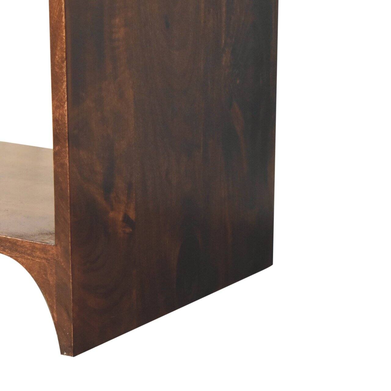 Alt View 4. Artisan Furniture - Artisan Furniture Solid Wood California Walnut Newton Bedside, 1 Drawer, 1 Open Slot, Dark Brown - Dark Brown.