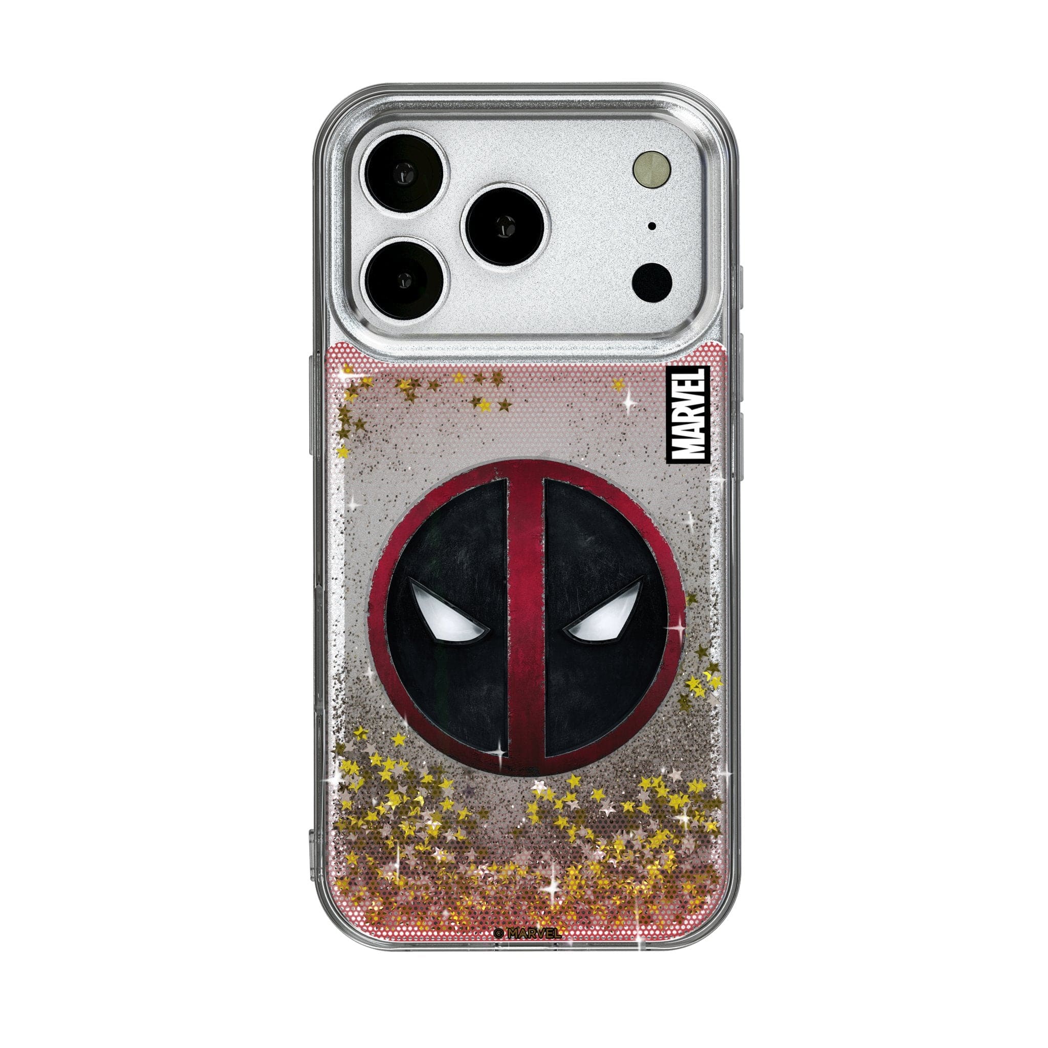 Keyscaper - Marvel Grid Glitter Phone Case - Apple iPhone 17 Pro - Deadpool