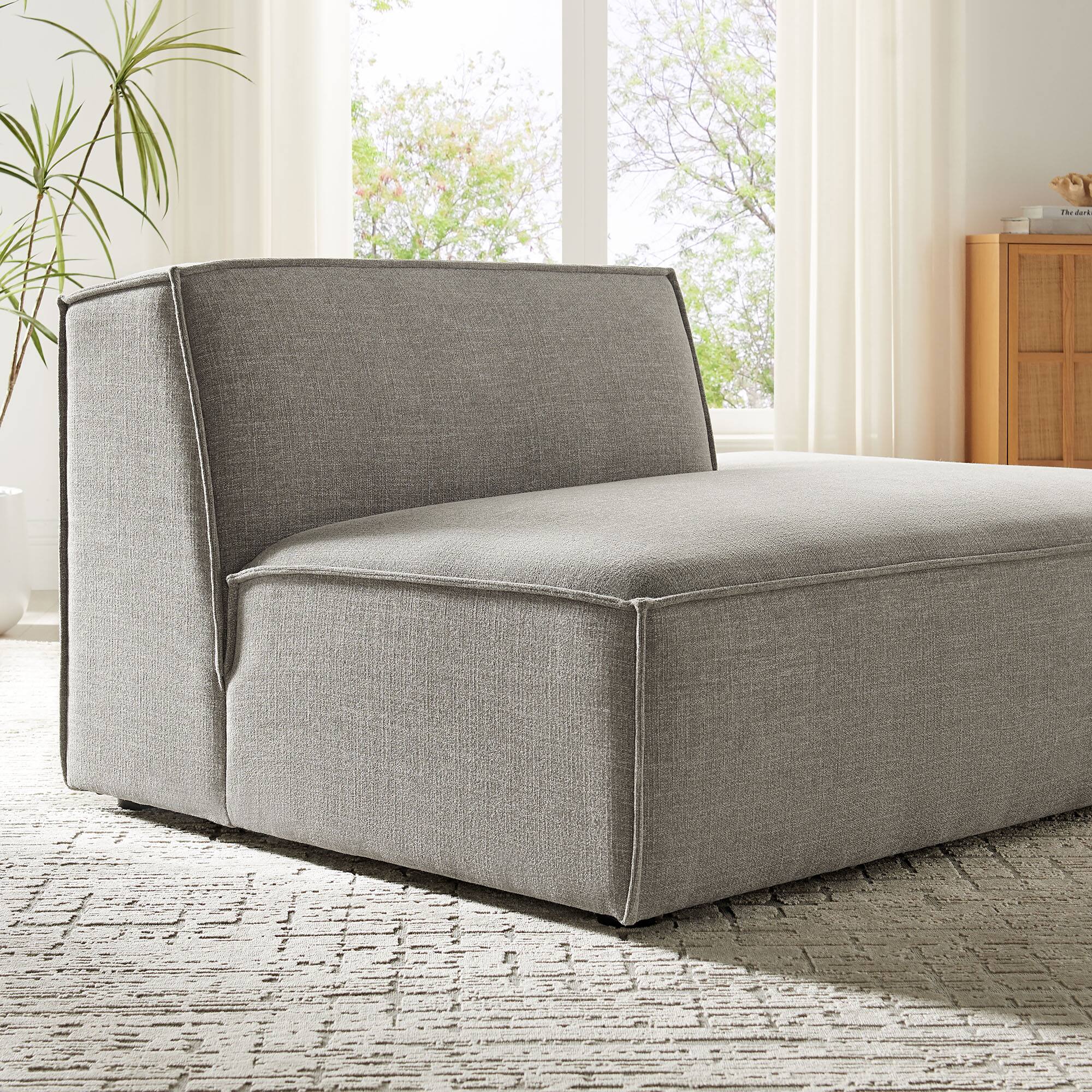 Alt View 9. Modway - Restore Performance Fabric Upholstered Right-Facing Armless Modular Chaise by Modway - Pewter.