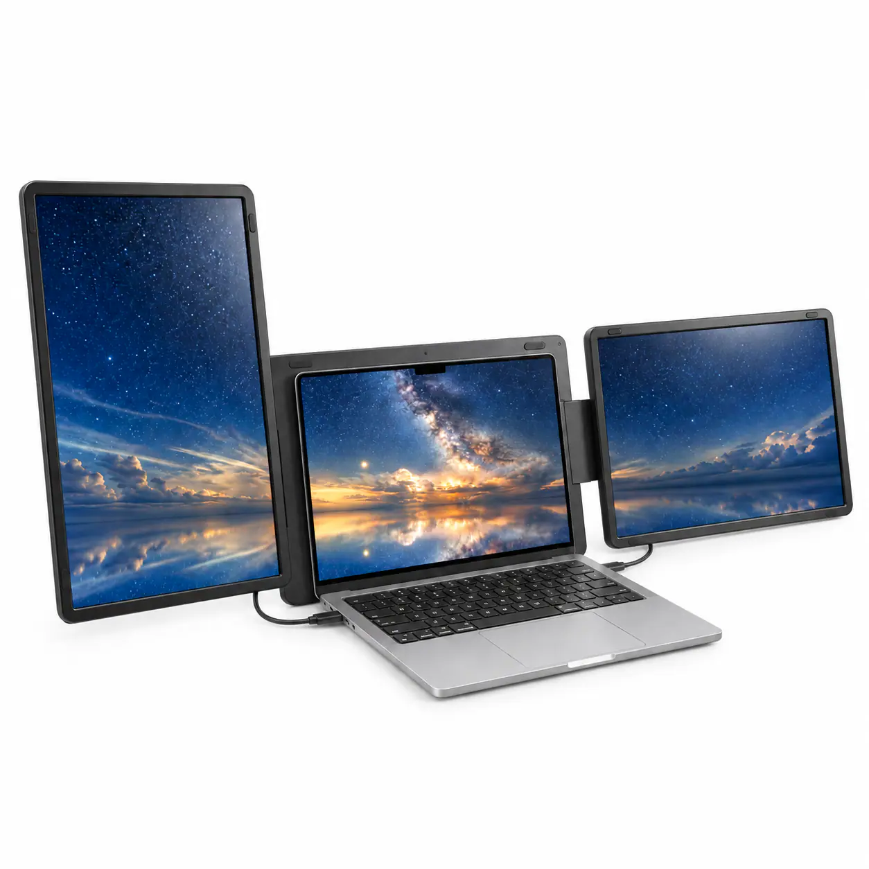 INVZI - MagHub Dual 16" Laptop Screen Extender with Two Detachable 1920 x 1200 IPS Displays, USB-C & Mini HDMI