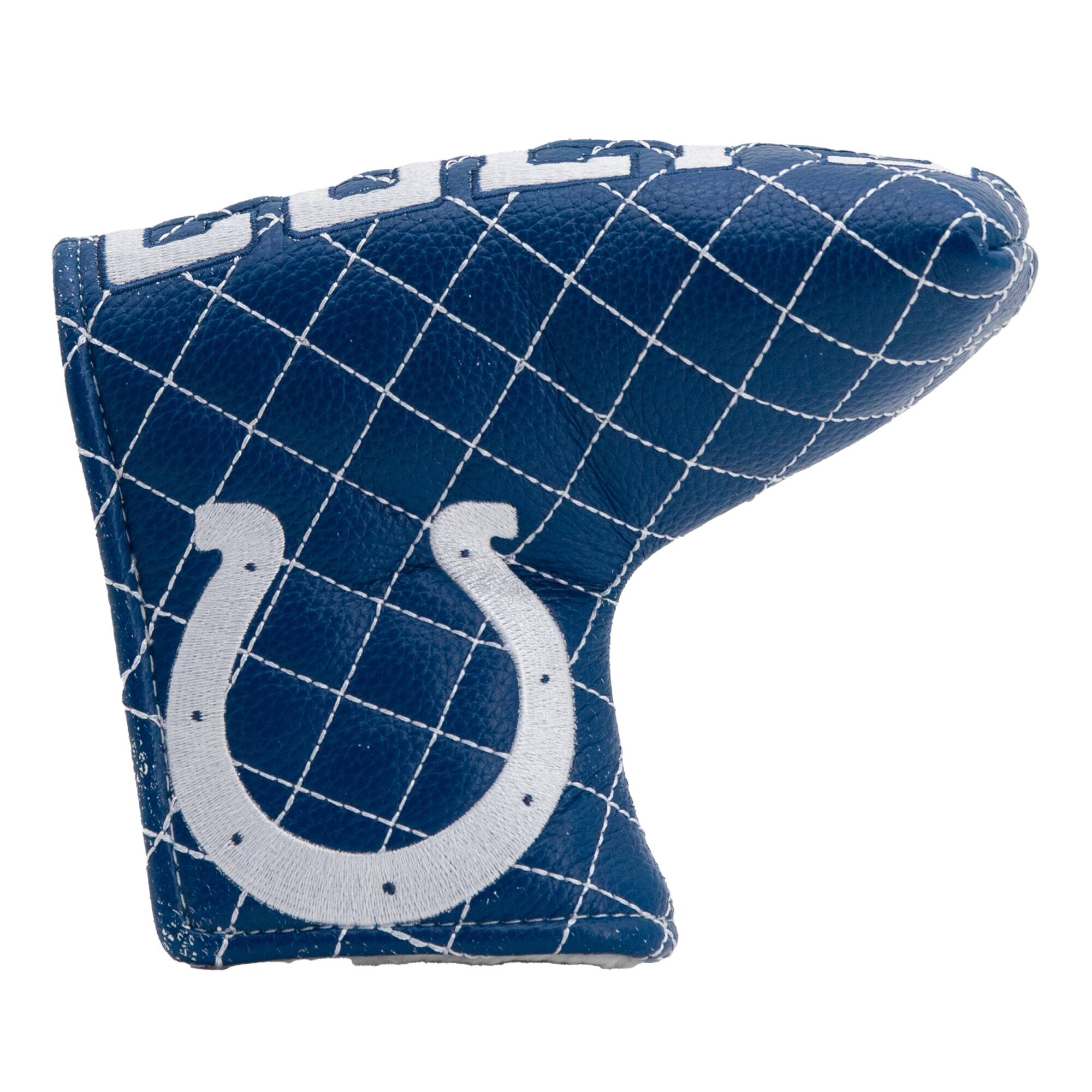Front. Team Golf - Indianapolis Colts Quilted Blade Putter Cover - Multicolor.