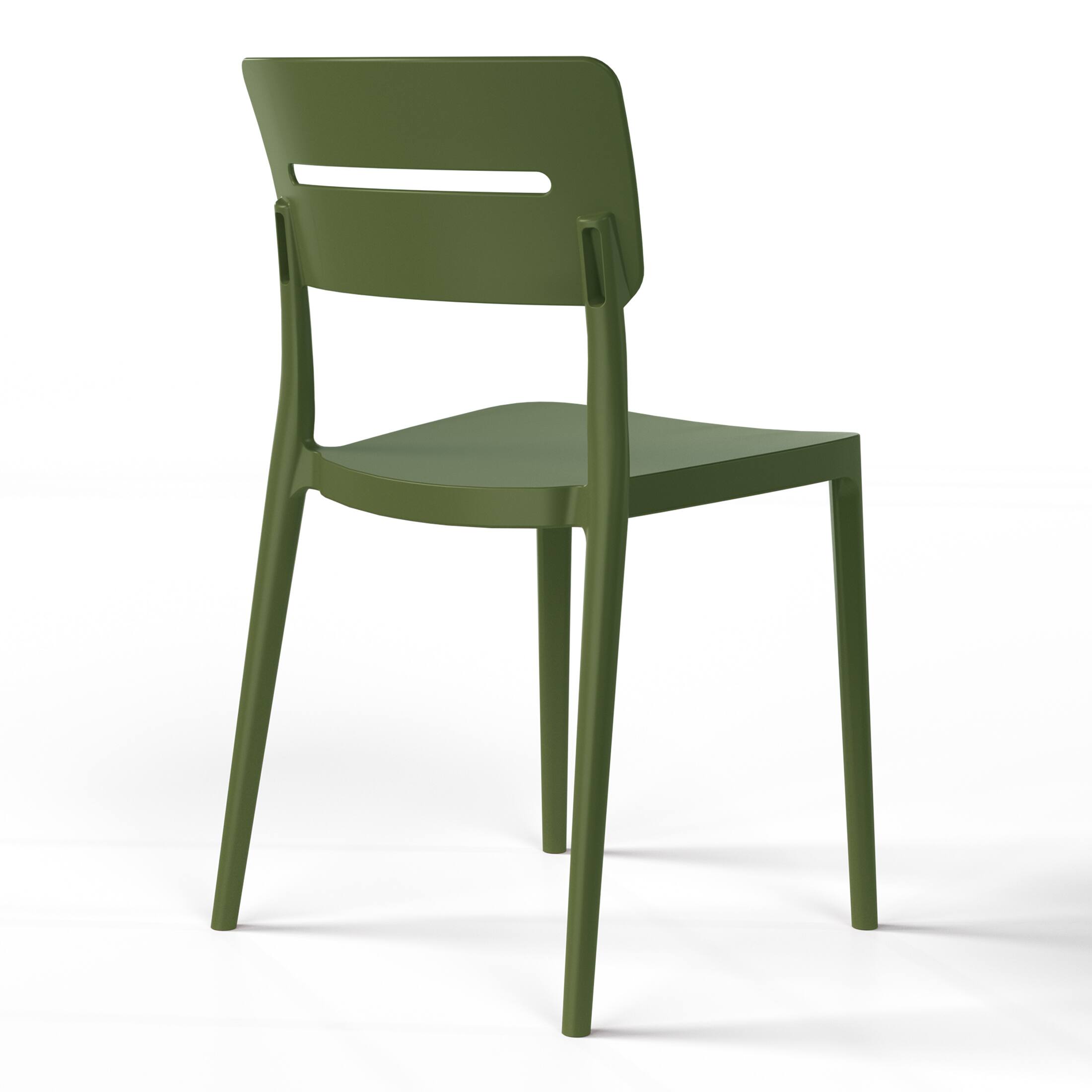 Back. WestinTrends - WestinTrends Playa Outdoor Modern Stackable Plastic Patio Dining Chairs (Set of 2) - Olive Green.