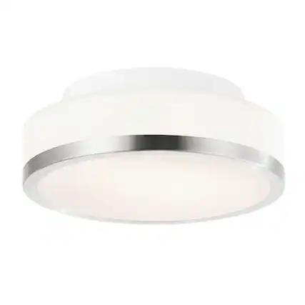 Front. CWI Lighting - Frosted 1 Light Drum Shade Flush Mount With Satin Nickel Finish - Satin Nickel.