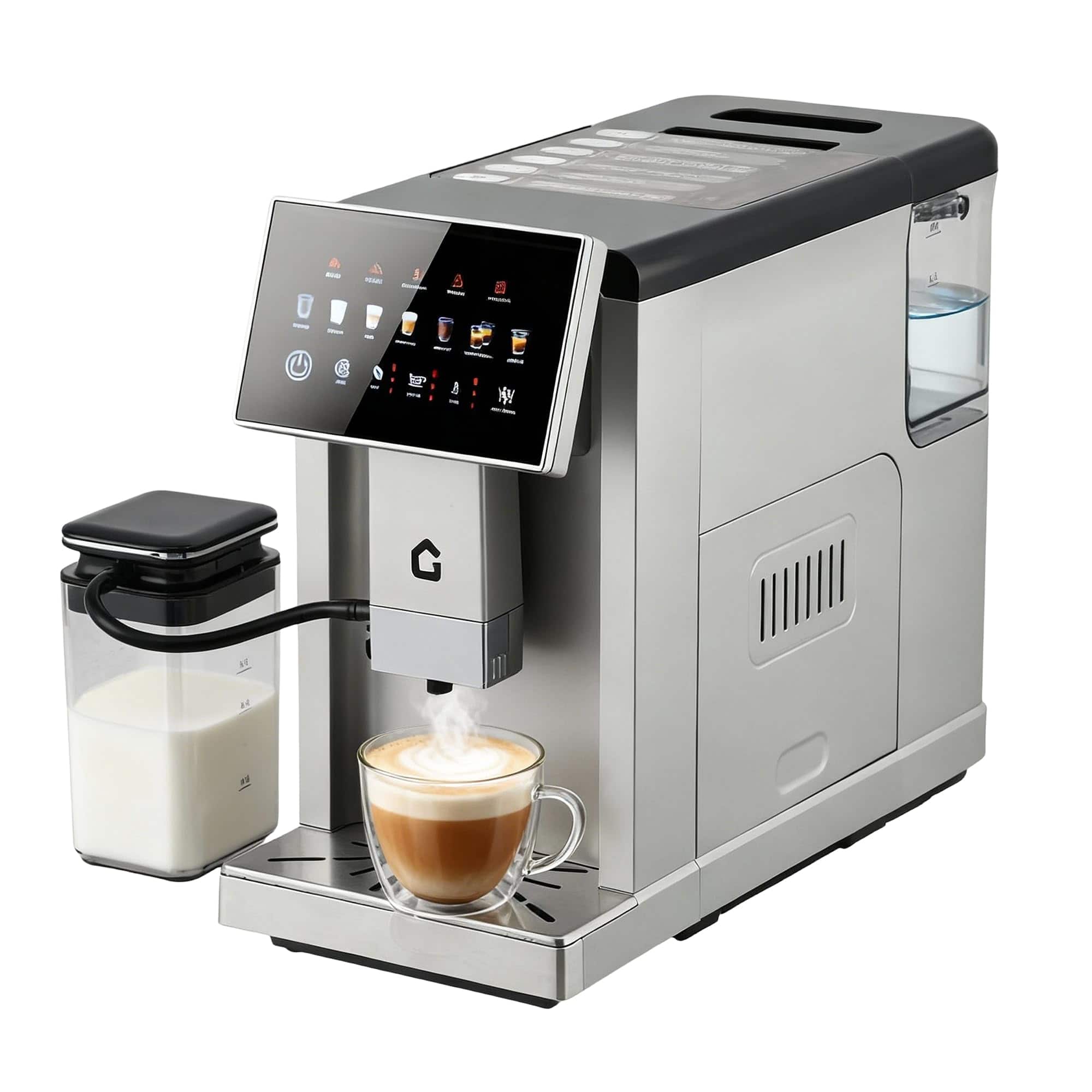 TROPOW - 20 Bar Fully Automatic Espresso Machine & Coffeemaker  - Silver