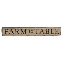 BreeBe - *Farm to Table Distressed Barnwood Sign - Ivory, Black