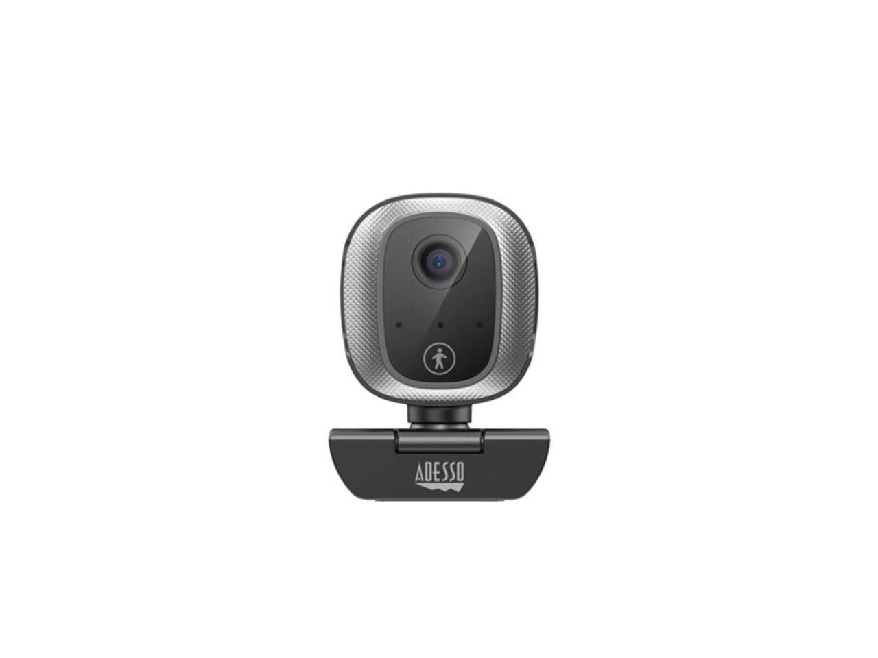 Alt View 9. Adesso - Adesso CyberTrack M1 1080P HD USB Webcam with Motion Tracking, Mic, Tripod Mount - Black/Silver.