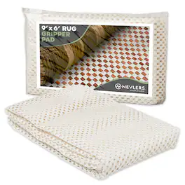 Nevlers - 6 ft x 9 ft Non Slip Rug Gripper Pad for Hard Surface Flooring - White