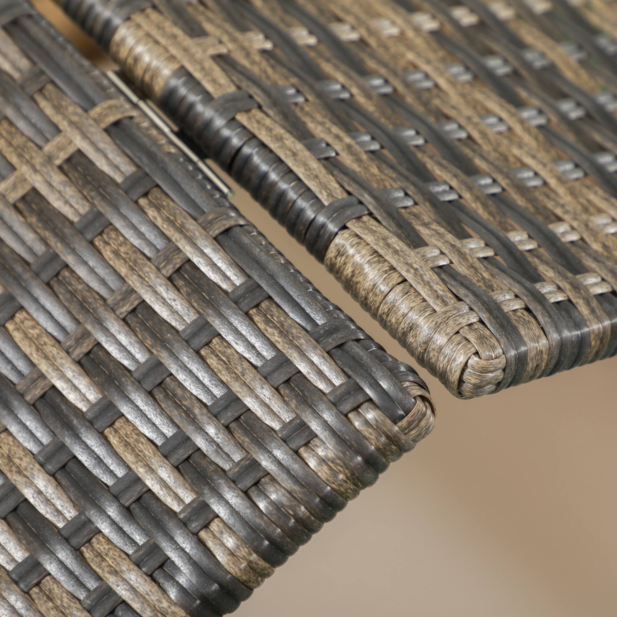 Alt View 5. Pawhut - Wicker Dog House Outdoor, Canopy, Rattan Bed, Water-resistant Cushion, 66 lbs, 19.75", Brown Wicker, Khaki Cushion - Khaki.