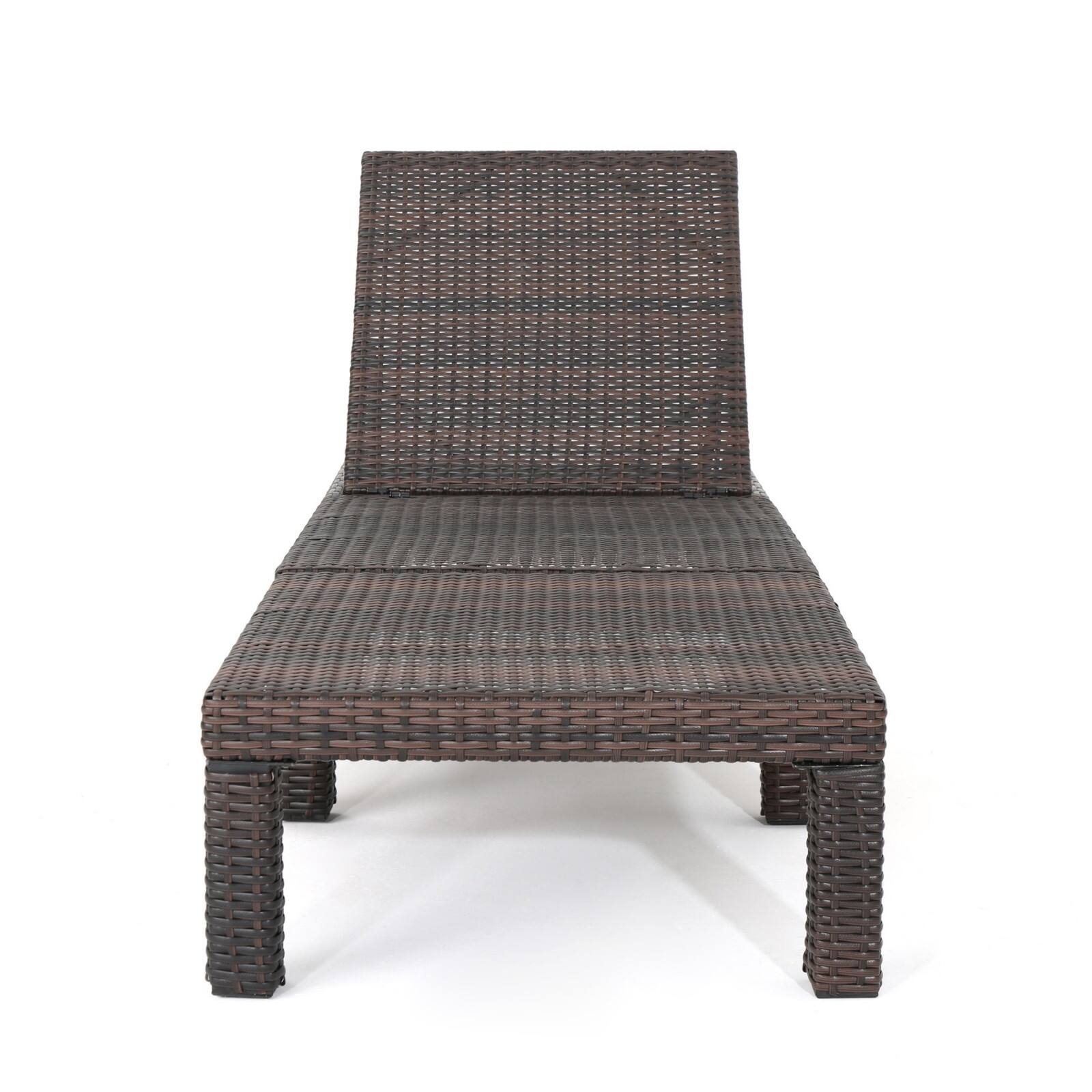 Alt View 10. Ecooso - Outdoor Chaise Lounge with Wicker Design and Adjustable Backrest - Brown.