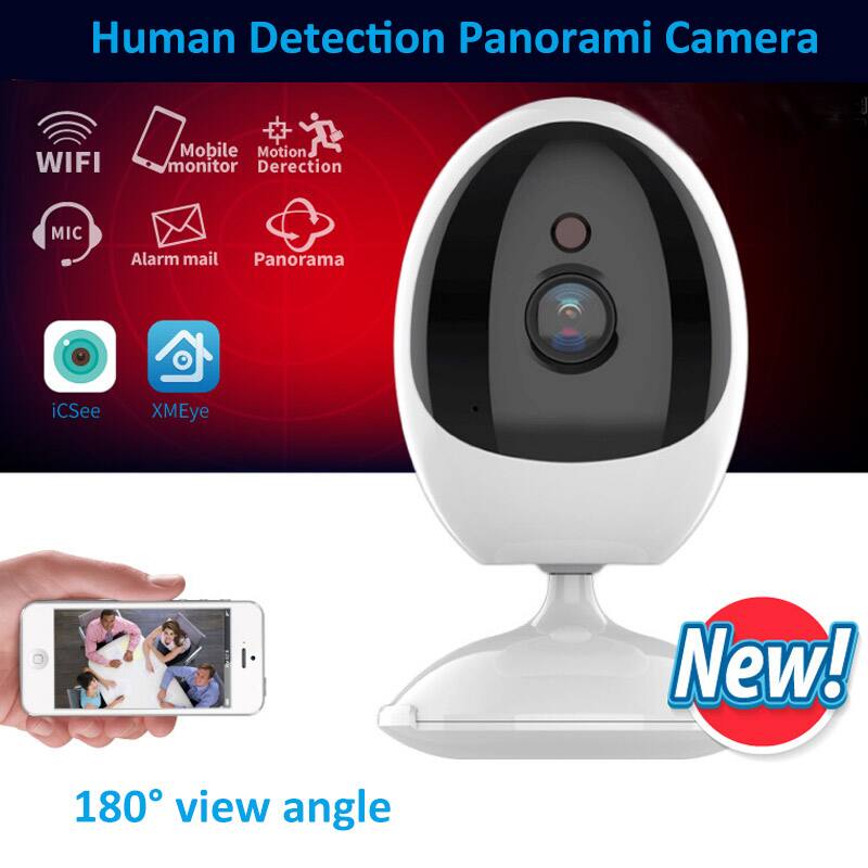 Human Detection Panoramic Camera WIFI * Mobile Motion Detection MIC Alarm mail Panorama iCSee XMEye New! 180° view angle